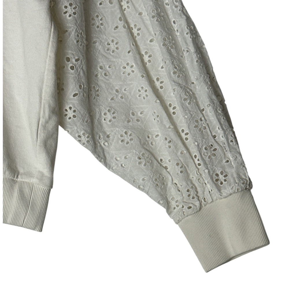 Pilcro By Anthropologie Top Women's Medium eyelet Embroidery Long Sleeve - Picture 6 of 9